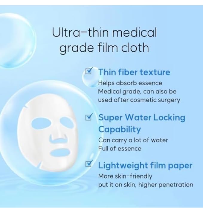 HYALURONIC ACID MOIST REJUVENATING FACIAL MASK SET 10, White