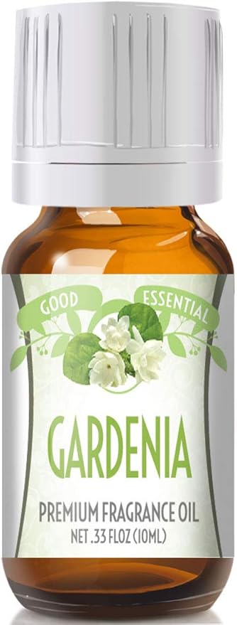 Good Essential Professional Gardenia Fragrance Oil (10ml / 0.33 fl oz) for Diffuser, Lotion, Perfume, Candle, Soap Making & Aromatherapy