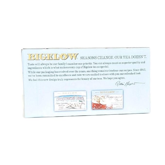 Bigelow Peppermint Bark Mint Chocolate Herb Tea (Pack of 2)
