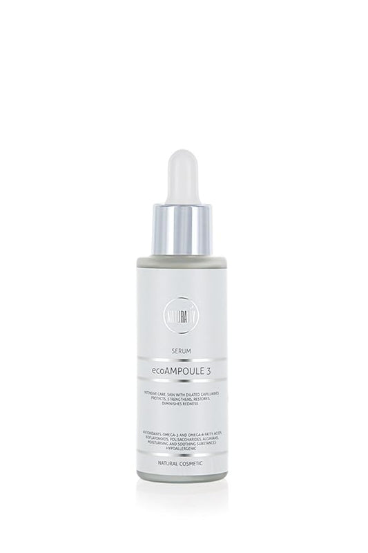 EcoAmpoule3 Serum | Capillated Skin | Relieves Redness, Protect, Strengthen, Brightens Skin| Hyaluronic Acid, Argan Oil, Rose Water| 30ml