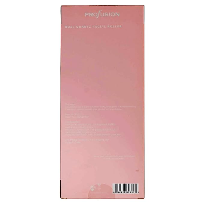 Profusion Cosmetics Rose Quartz Forever Facial Roller, Dual-Ended Stone Face Massager for Stress Relief, Remove Wrinkles, Dark Circles and Puffiness