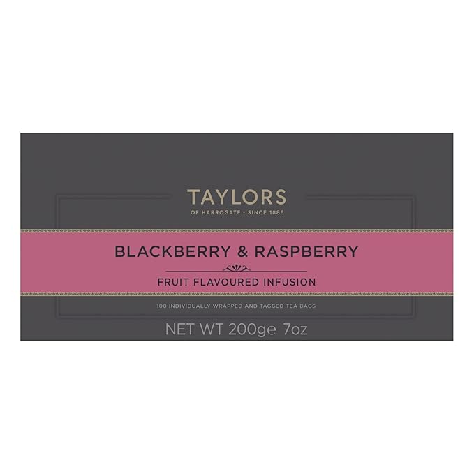 Taylors of Harrogate Blackberry & Raspberry Herbal Tea, 100 Count (Pack of 1)