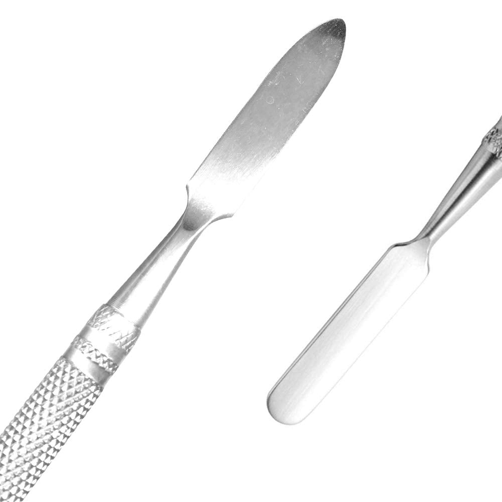 2 Pack Professional Makeup Palette, 2 Types Pro Lady Stainless Steel Cosmetic Artist Spatula with Spatula Tool for Mixing Foundation