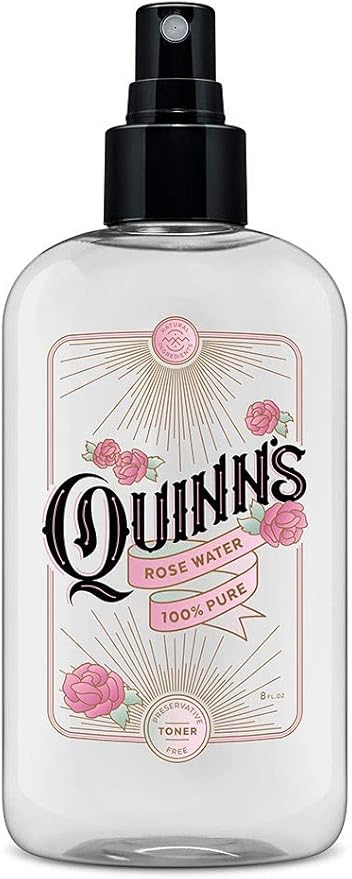 Quinn’s Rose Water - Hydrating Facial Toner Spray, Rosewater for Hair, Skin & Face Mist, 8 Ounce