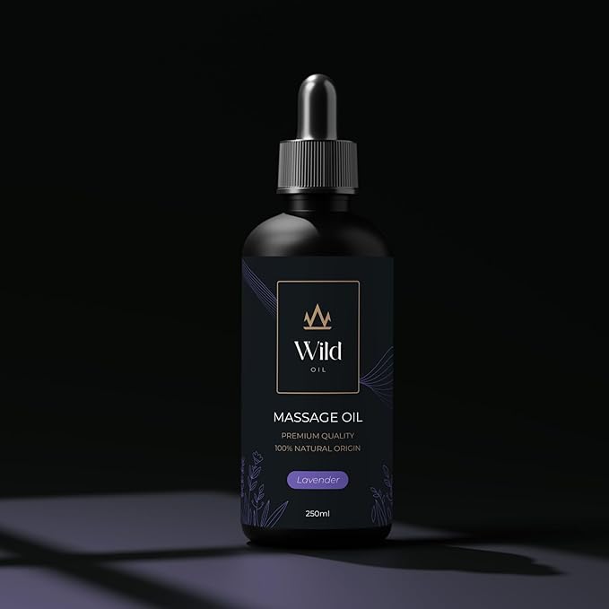 Lavender Luxurious Massage Oil Mineral, Grape Seed, Jojoba & Lavender Skin Moisturization Hair Nourishment hydration, Elasticity, Vegan & Natural (250ml)