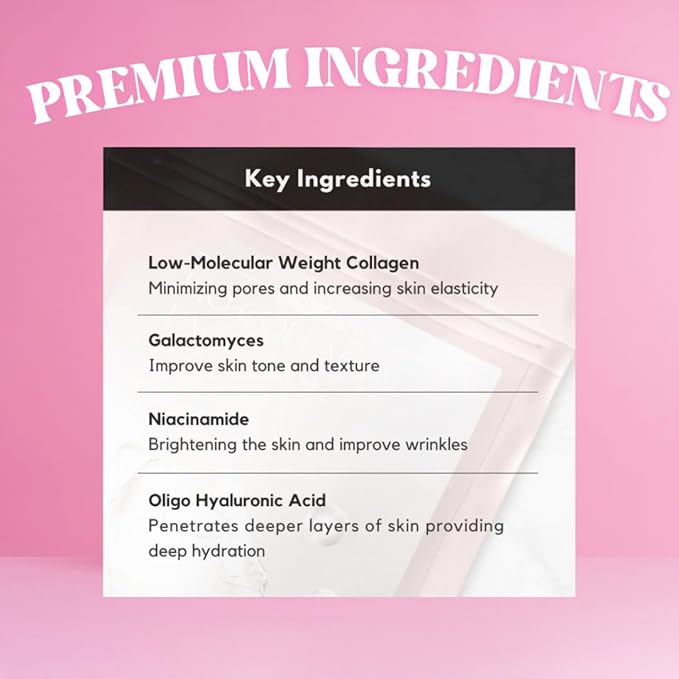 Wellnature™ The Original Overnight Deep Collagen Mask - It's Giving Glass Skin Sleep Mask - Deep Hydrating Bio-Collagen + Oligo-Hyaluronic Acid Facemask Korean Skincare For All Skin Types, Pack of 4