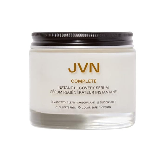 JVN Complete Instant Recovery Leave-In Anti Frizz Serum, Repairs Hair and Protects Against Heat Damage, Smoothing Serum for All Hair Types, 3.4 Fluid Ounces
