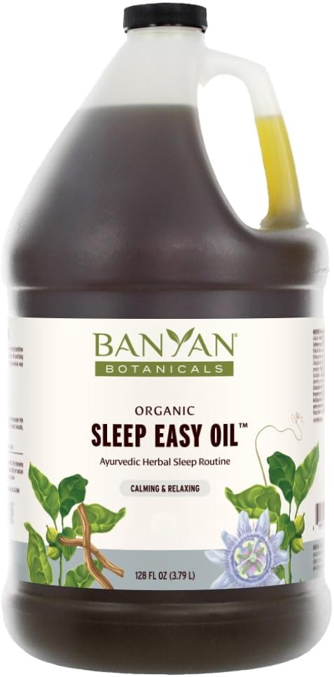 Banyan Botanicals Sleep Easy Oil – Organic Ayurvedic Herbal Sleep Oil – with Coconut Oil & Ashwagandha – Grounding and Calming – 128oz. – Non GMO Sustainably Sourced Vegan