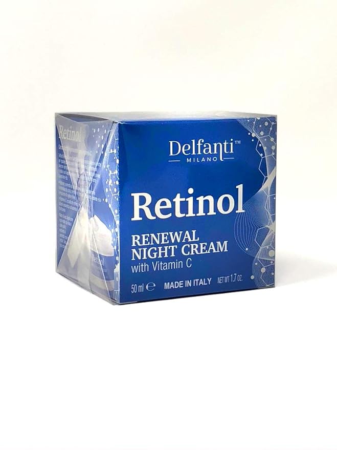 Delfanti Milano • RETINOL RENEWAL Night Face and Neck Cream • Moisturizer with Vitamin C • Made in Italy • 1.7 oz