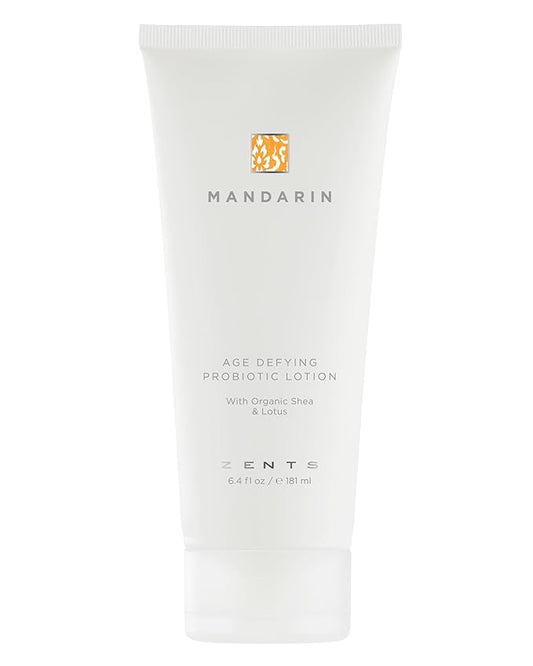 Zents Age-Defying Probiotic Body & Hand Lotion (Mandarin) | Moisturizing Lotion with Hyaluronic Acid & Organic Shea Butter | Nourishes & Hydrates Skin | 6.4 fl oz