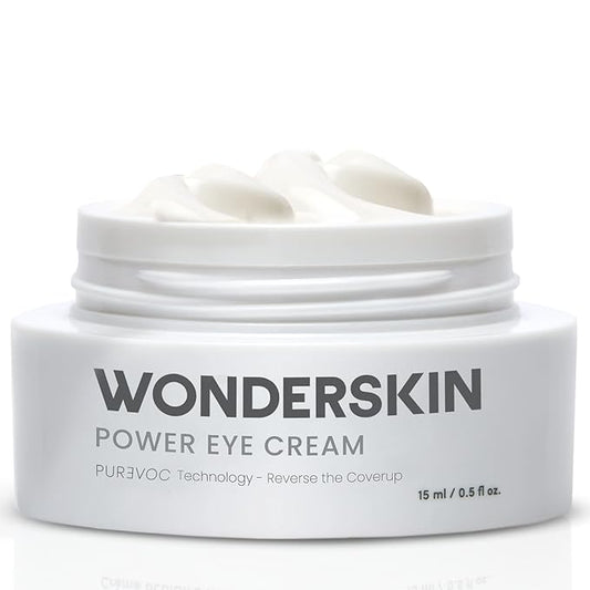 Wonderskin Purevoc Eye Cream for Dark Circles and Puffiness 0.5 Oz - Under Eye Cream for Women and Men with Mango & Shea Butter, Squalane - Fragrance-Free