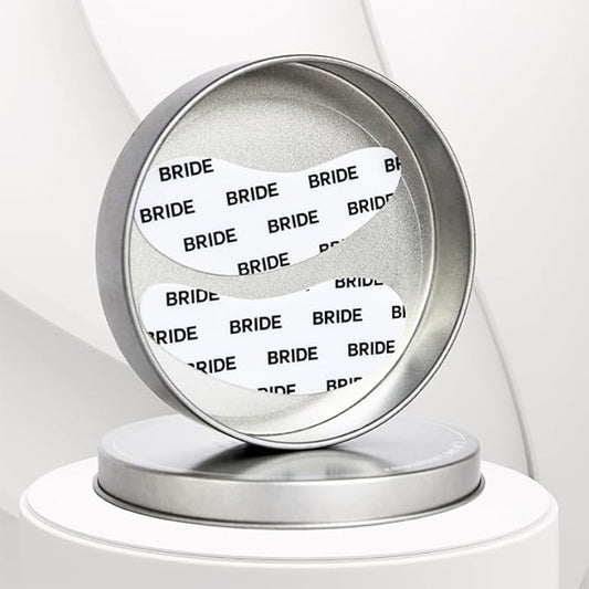 Bride Essential Eye Mask to Treat Dark Circles, Wrinkles and Puffy Eyes, 1 Pair White Reusable Silicone Under Eye Patches with Chic Case for Bridal Shower, Bachelorette and Wedding Gift