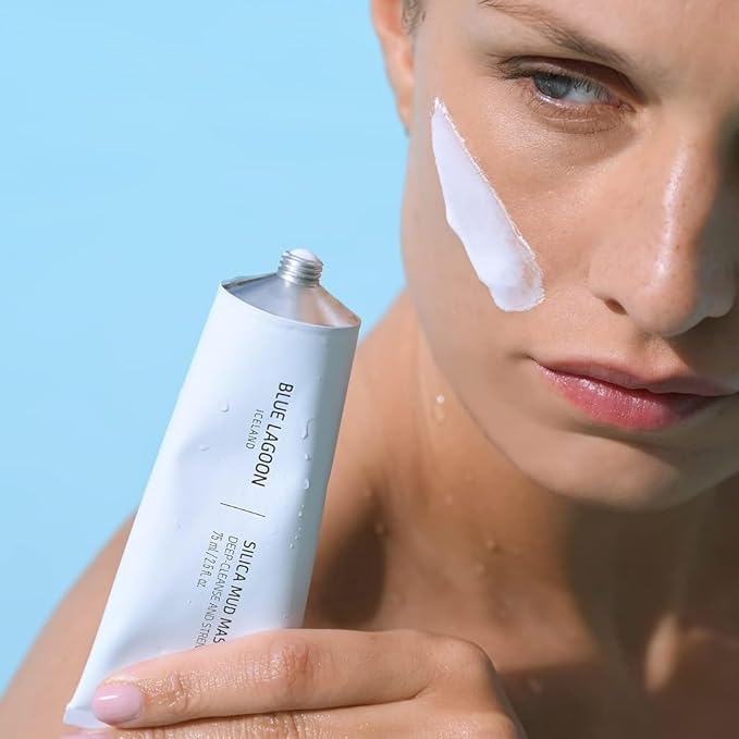 Blue Lagoon Silica Mud Mask, Purifying Facial Mask to Calm Redness & Soothe Skin, Even Complexion and Boost Radiance While Minimizing Oil, Pores and Breakouts, 2.5 oz