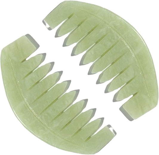 BoAn Natural Jade Head Massager, 2 Pcs Multi-Functional Massager for Head Caring and Acupoint Treatment, Guasha Scraping Scalp Comb