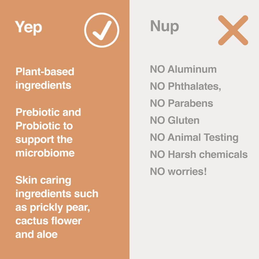Hume Supernatural Aluminum Free Deodorant for Women & Men - Safe for Sensitive Skin - Probiotic, Plant-Based, Baking Soda Free, Aloe, & Cactus Flower, Anti Sweat, Stain & Odor - Amber Woods, 1-Pack