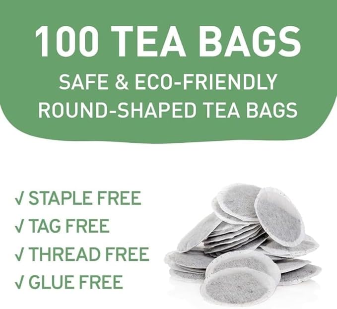 HANDPICK, Organic Moringa Tea Bags (100 Count) Non-GMO, Caffeine Free, Pure Moringa Leaves | Sweet and Light Herbal Tea Bags, Round Eco-conscious Teabags