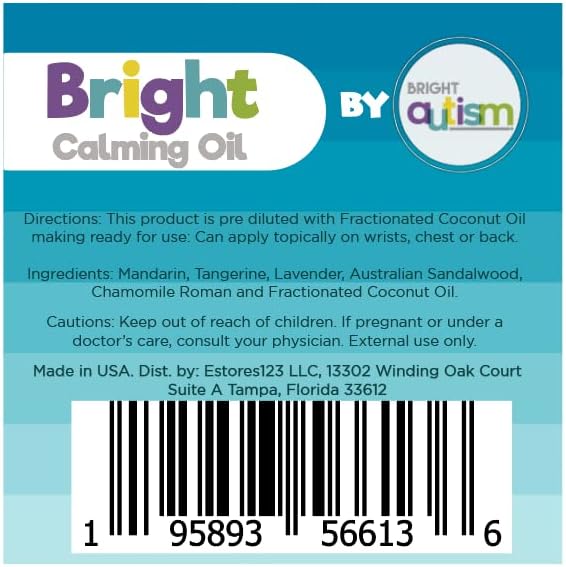 Bright Calming Oil by Bright Autism - Essential Kids Oil for Stress Relief - Natural Sleep Aid, Gentle Organic Blend Roll-On 10ml - Great Addition to Your Kids Sleep Routine.