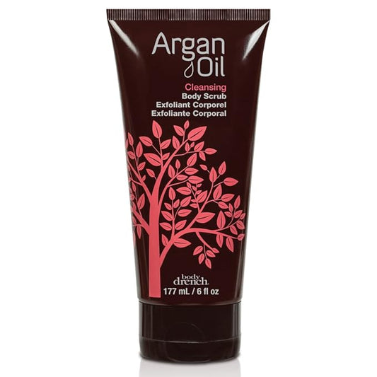 Body Drench Argan Oil Exfoliating Body Scrub – Deep Cleansing & Hydrating Skin Polish for Smooth, Radiant Skin, Removes Dead Skin Cells, 6 fl oz