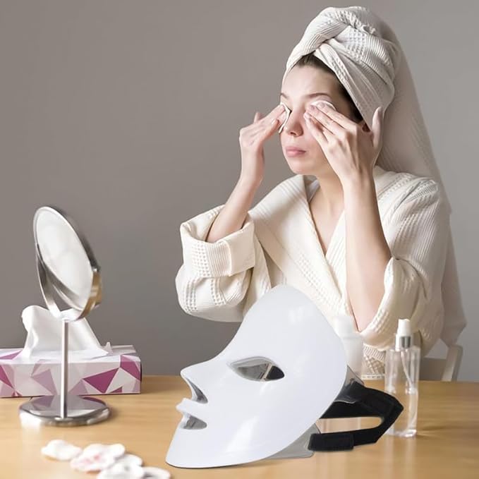Skin Care Beauty Mask(MJ-06),LED Facial Mask Light Therapy for Wrinkle and Acne, Red Blue Light Therapy at Home