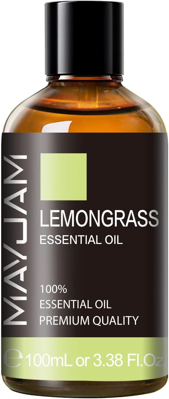 Lemongrass Essential Oil, 3.38fl.oz, MAYJAM Premium Essential Oils with Glass Dropper, Lemongrass Oil for Diffuser, Aromatherapy