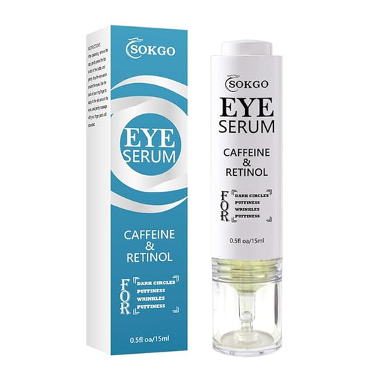 Caffeine Eye Serum, Retinol Eye Firming Serum for Dark Circles and Puffiness, Anti Aging Eye Serum with Hyaluronic Vitamin E, Smooth Fine Lines and Hydrate Eye Area