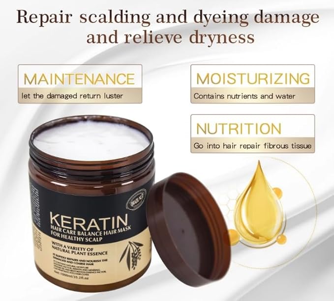 BY SKYMIKU Hair Treatment Deep Repair Conditioning Argan Oil Collagen Hair Mask Essence for Dry Damaged Hair Treatment and Mask, for Dry & Damaged (1000 ml)
