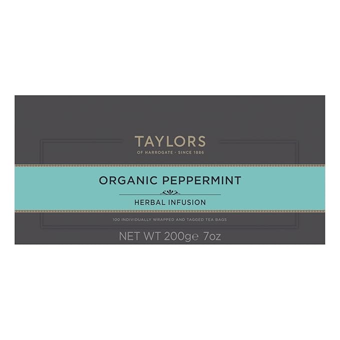 Taylors of Harrogate Organic Peppermint Herbal Tea, 100 Count (Pack of 1)