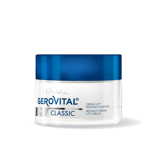 GEROVITAL CLASSIC Restructuring Lifting Cream Night Care with Hyaluronic Acid, Juvinity™, Vitamin E, Anti-wrinkle, Anti-Age Face Cream, Face Moisturizer, 50 ml