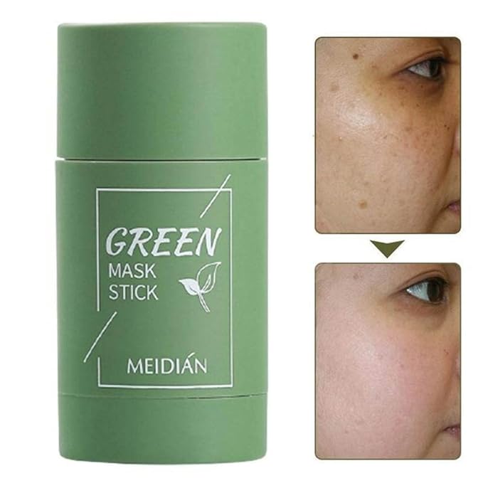 Wutian Green Tea Mask Stick for Face, Purifying Clay Blackhead Remover,Face Moisturizes Oil Control,Deep Clean Pore,Improves Skin,Improves Skin Men Women All Types (Green x 2)
