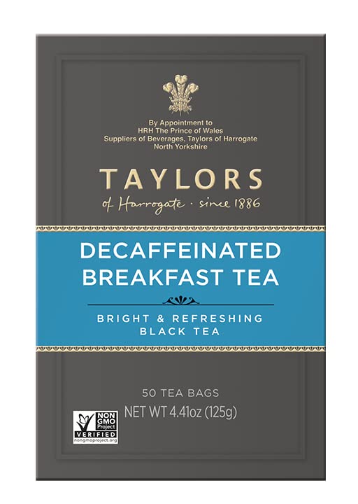 Taylors of Harrogate Decaffeinated Breakfast, 50 Teabags (Pack of 6)