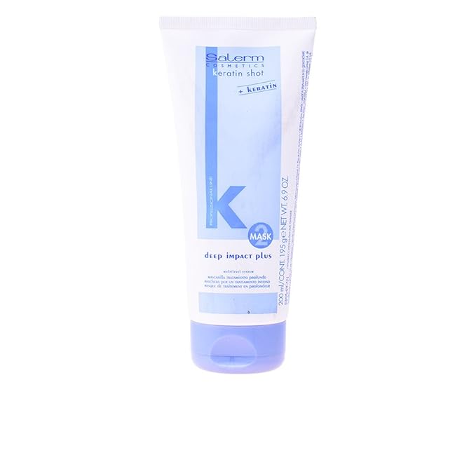 SALERM - Hydrating Hair Mask - Deep Impact Plus - 200 ml - Deep Hair Hydration - For Use After Keratin Shot + Keramix Treatment - Smooth and Straight Hair