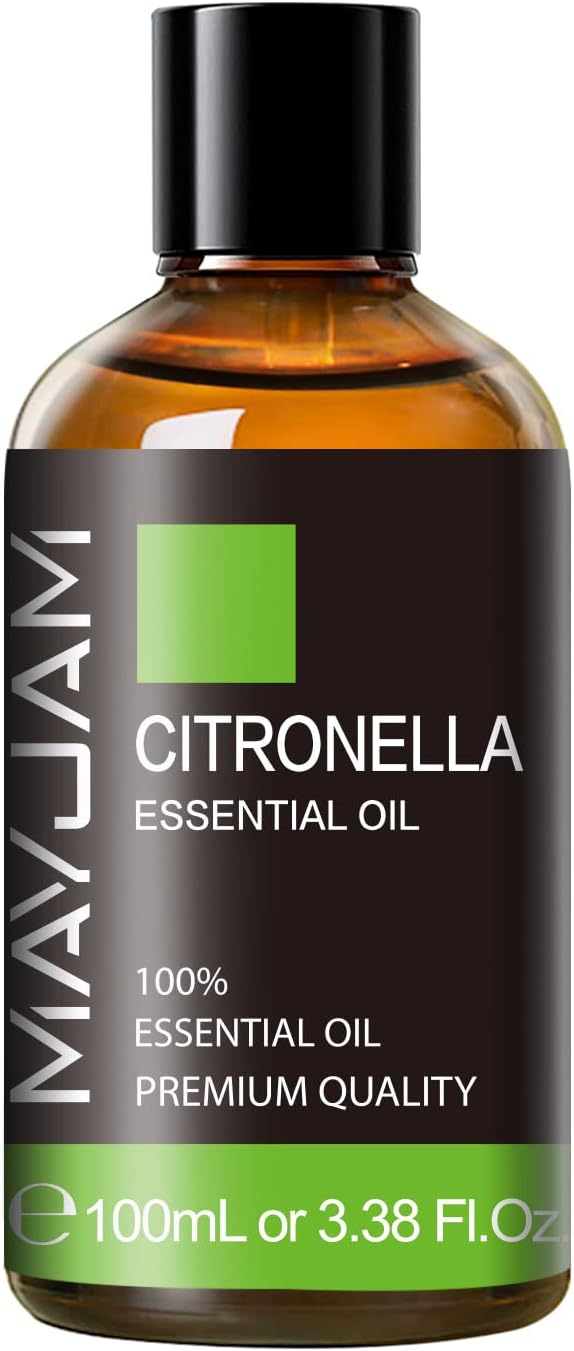 Citronella Essential Oil, MAYJAM Premium Pure Essential Oils, 3.38FL.OZ Large Volume for Soap Candle Making, Diffuser, Bedroom, Living Room, Office
