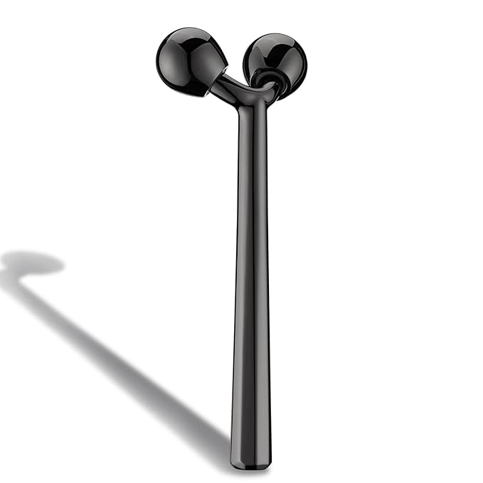 Tekson Face Roller, Facial Metal Massager, Massage Tool for face (Black)