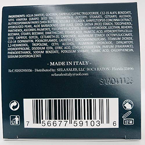 Delfanti-Milano • COLLAGEN REJUVENATING AND NOURISHING Night Cream • Face and Neck Moisturizer with BLACK PEARL and RED ALGAE GEL• Made in Italy