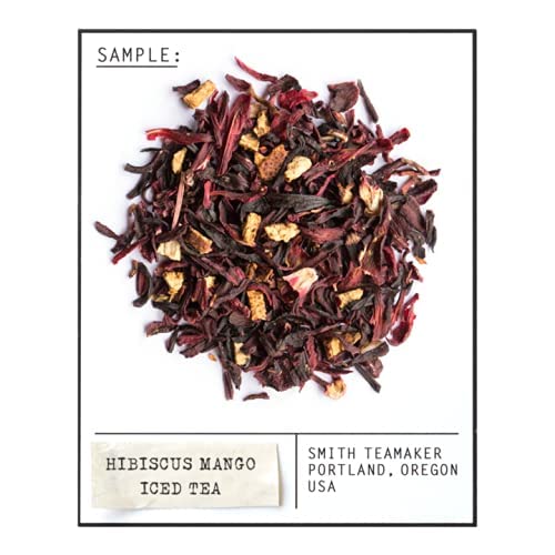 Smith Teamaker Hibiscus Mango Iced Tea No. 42, Refreshing, Caffeine-Free, Sustainably Grown, Full Leaf Herbal Iced Tea, 10 Count, 1 Quart Sachets