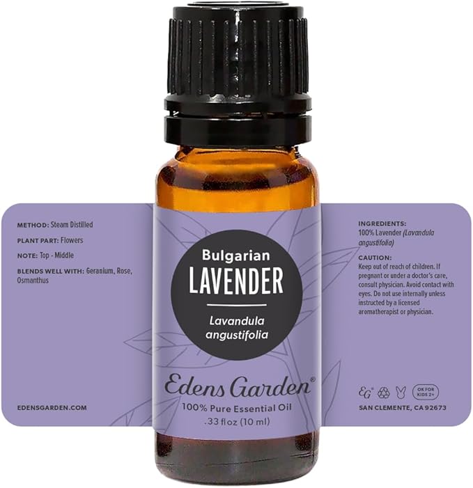 Edens Garden Lavender- Bulgarian Essential Oil- 100% Pure Premium Grade, Undiluted, Natural, Therapeutic, Aromatherapy, The Best for Diffuser, Skin, Humidifiers, Kid Safe 10 ml (.33 fl oz)