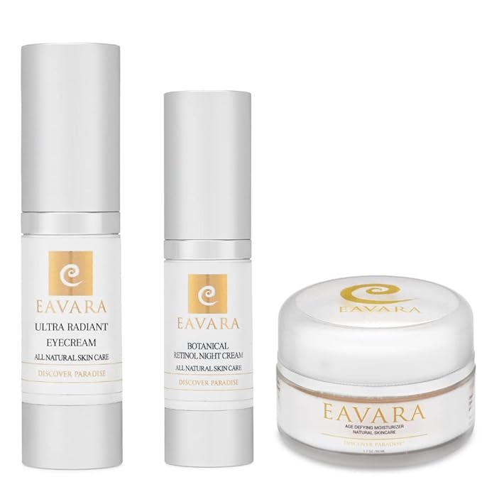 Organic Retinol Night Cream, Anti Aging Eye Cream, and Daily Moisturizer Cream