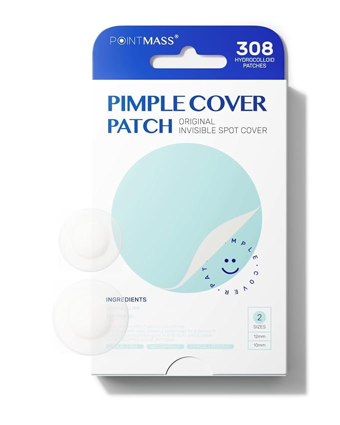 Pimple Patches for Face Acne: Invisible 0.1mm Ultra-Thin Hydrocolloid Zit Stickers with Tea Tree Oil - 308 Dots, 2 Sizes (Whiteheads/Sensitive Skin)