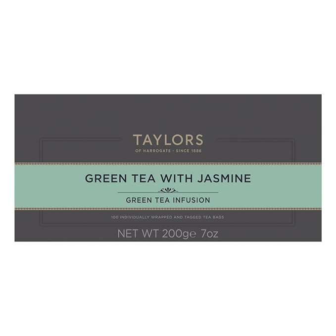 Taylors of Harrogate Green Tea with Jasmine, 100 Count (Pack of 1)