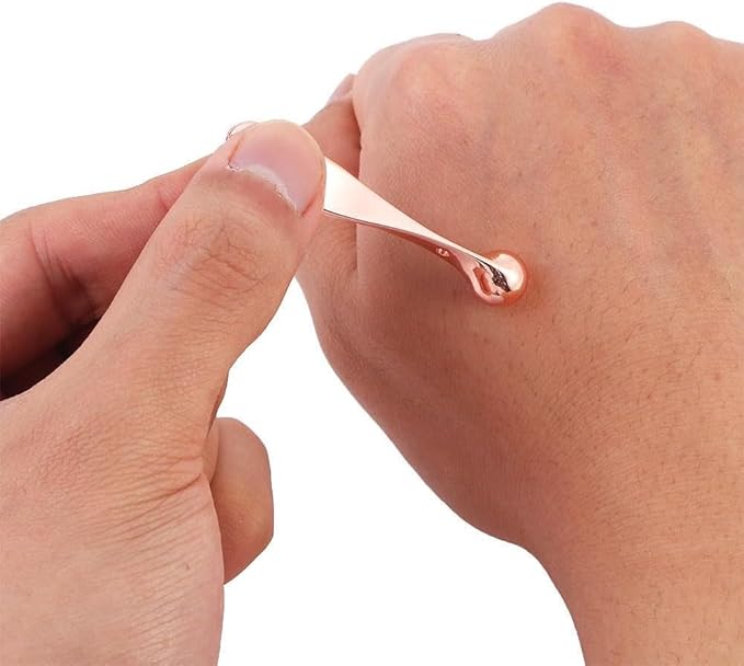 Eye Cream Spoon, Cosmetic Spatulas Eye Roller Massage Stick Eye Cream Applicator Eye Massage Tool Skin Care Tool for Women Creams Skin Care (Rose Gold)