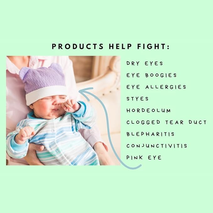 GlamBaby Eye Boogies Stye Eye Treatment | Sting-Free & Wipe-Free | Hypochlorous Eyelid Cleanser & Pink Eye Drops | Provides Allergy Conjunctivitis & Blepharitis Relief | Baby Eye Drops Spray (2 Pack)