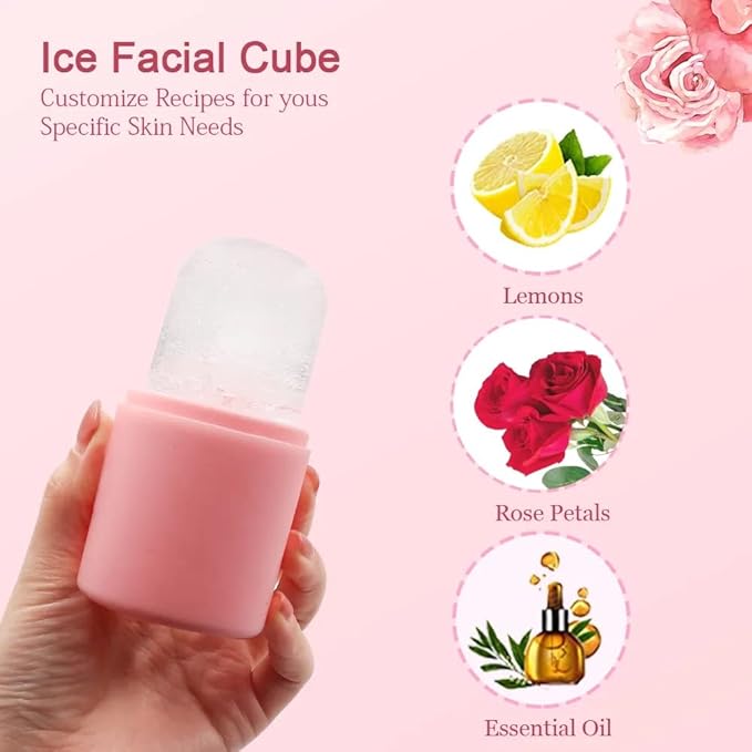 Silicone Face Ice Massager and Contourer (Pink)