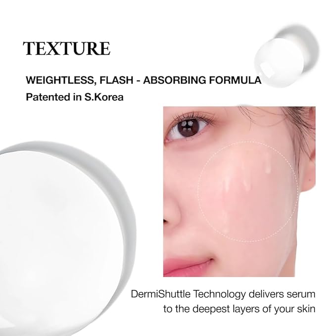 JEU'DEMEURE Collagen, Peptide, Hyaluronic Acid Serum, Face Lift with DermiShuttle, Korean Serum for Anti-Aging, Microneedling, Skin-Firming, Brightening, Hydrating for Face (without microneedle)