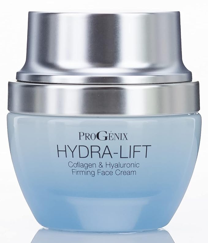 Hydra-Lift Collagen + Hyaluronic Acid Face Cream Firming Skin Care Moisturizer Infused Peptides & Green Tea - Rehydrates & Plumps Fine Lines + Wrinkles For Visibly Lifted Contours, 1Oz