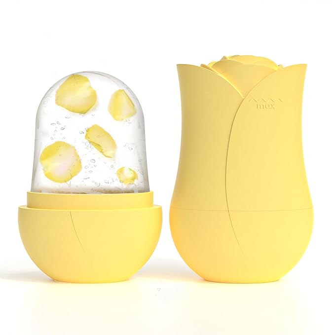 Ice Roller For Face，Cryo Cube Ice Roller For Facial And Eye,Skincare Tools,For Relieving Facial Edema, Shrinking Pores, And Lifting And Firming The Skin (Yellow)