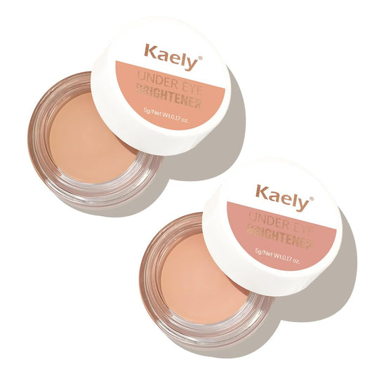 evpct 2Pcs under Eye Brightener, Nourishing Luminous under Eye Concealer Color Corrector for Dark Circles, Waterproof Naturactor Concealer Pot make up for face Eye Ring corrector de ojeras, 02# & 09#