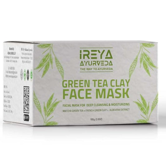 Green Tea Clay Mask with French Green Clay Moisturizing & Hydrating Clay Facial Mask, Deep Cleansing Facial Mask with kaolin clay, Vitamin E, Bentonite Clay, & Aloe Vera Extract