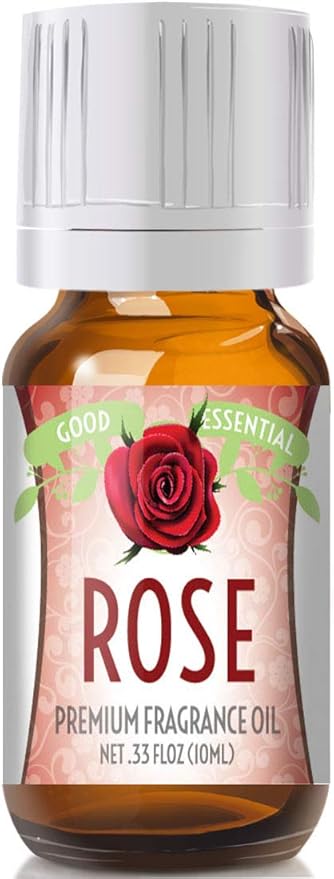 Good Essential Professional Rose Fragrance Oil for Candles, Soap Making, Perfumes, and Diffusers, 0.33 fl oz (10 ml) - Rose Scented Candle Oil