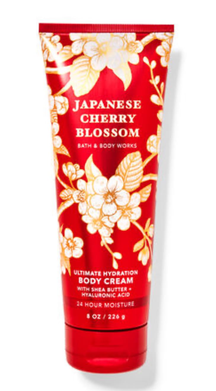 White Barn - Bath and Body Works - Gift Set 2 Piece Bundle - with Gift Bag HELLO GORGEOUS (Japanese Cherry Blossom)