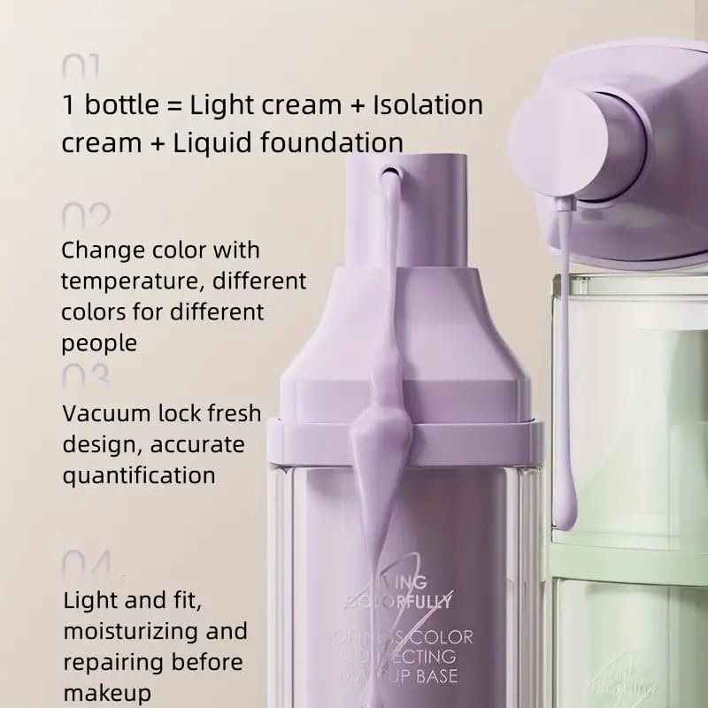 ZEESEA Green Correcting Face Primer for Brighten, Neutralizes Uneven Skin Tone and Facial Redness,Grips Makeup Base for Long-Lasting Wear,Cruelty-Free, 1.06 Oz